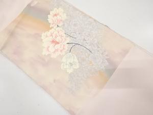 花模様織り出し　名古屋帯